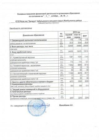 Основные показатели финансовой деятельности